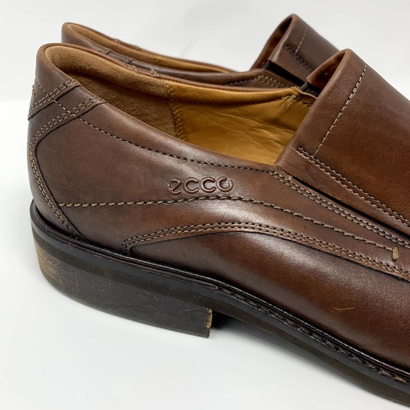 ECCO Shock Point Mens Brown Leather Slip-on Loafers 46/US 12-12.5 - Picture 3 of 9